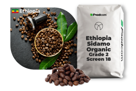 Etiopía Sidamo Orgánico Grado 2 Tamizado 18 Lavado